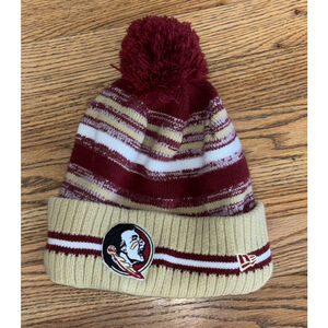 Florida State Seminoles New Era Knit Beanie Hat Cap with POM Winter Lined OSFM
